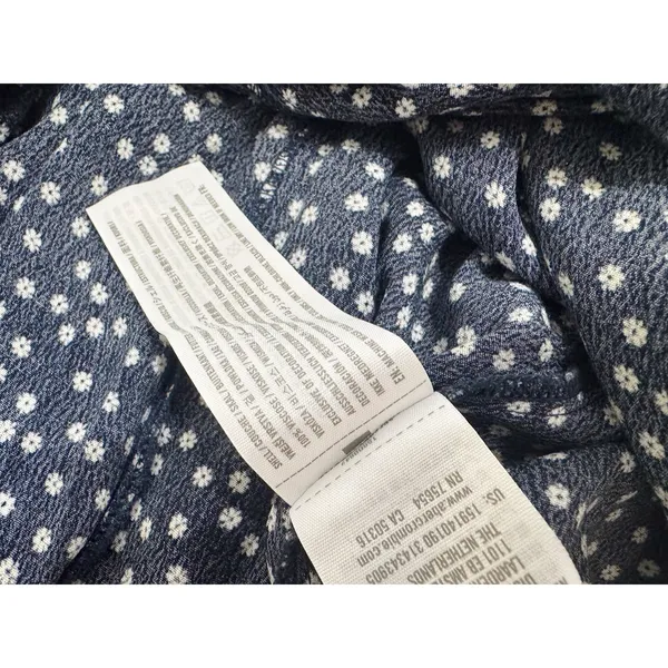 Abercrombie & Fitch Navy Floral Button Front Midi Slip Dress XS - Image 5