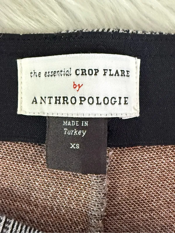 Anthropologie Essential Crop Flare Pants XS Plaid Stretch Ankle - Image 4