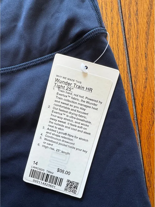 Lululemon Wunder Train High Rise 25” True Navy Size 14 NWT - Image 4