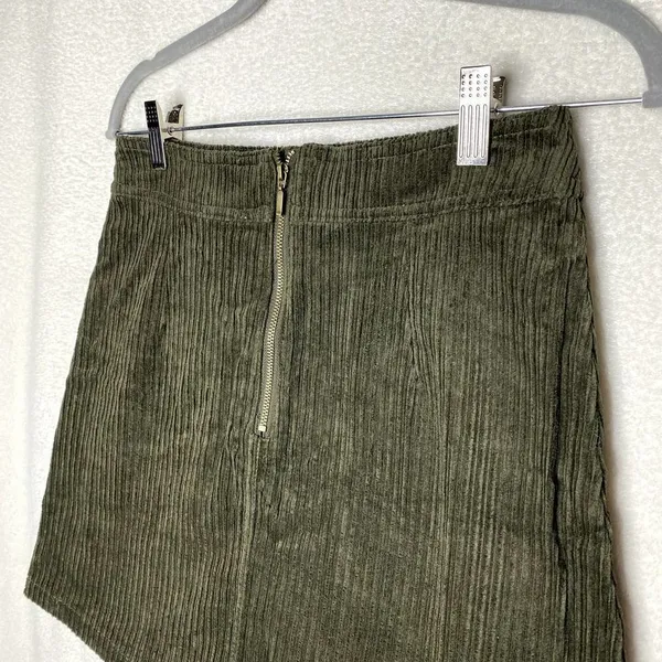 Francesca's Mi Ami Tamm Zip Corduroy Mini Skirt Green Small New Academia Fall - Image 13
