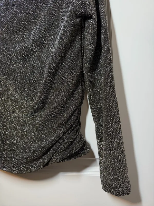 White House Black Market Forme Stretch Metallic Long Sleeve Tee - Image 3