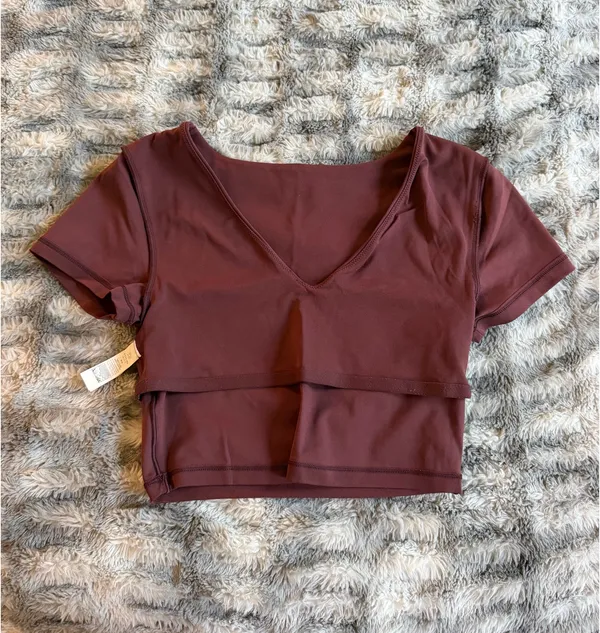 Offline by Aerie Real Me Crop Top - Burgundy M - Image 3