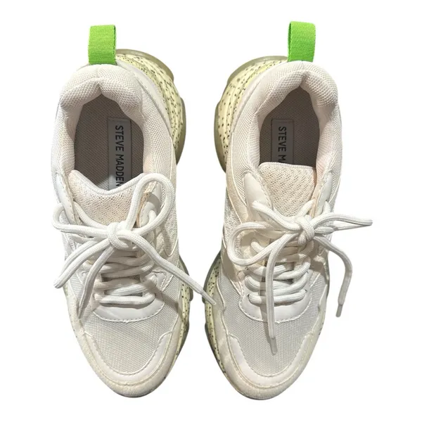 Women’s Steve Madden White and Cream‎ Chunky Sneakers - Image 3