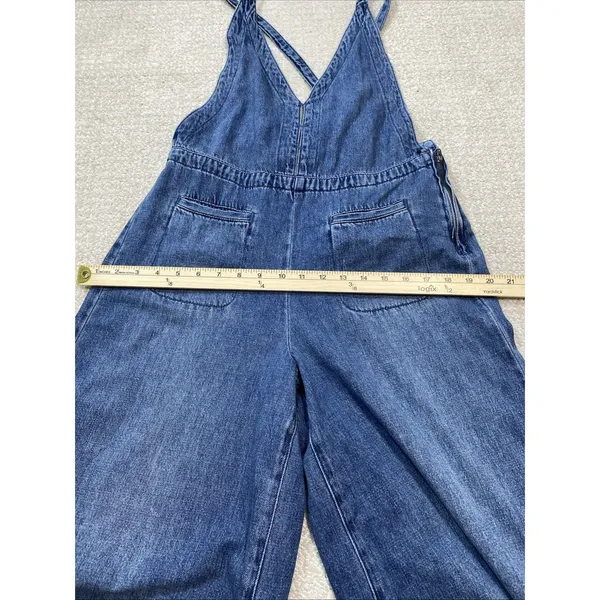 Free People We The Free Rambler Denim Wide Leg Overalls Jumpsuit Size 4W - Image 13