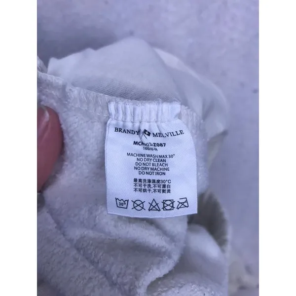 Brandy Melville Sweatpants Womens‎ One Size White Excellent Rosa Joggers Fleece - Image 3