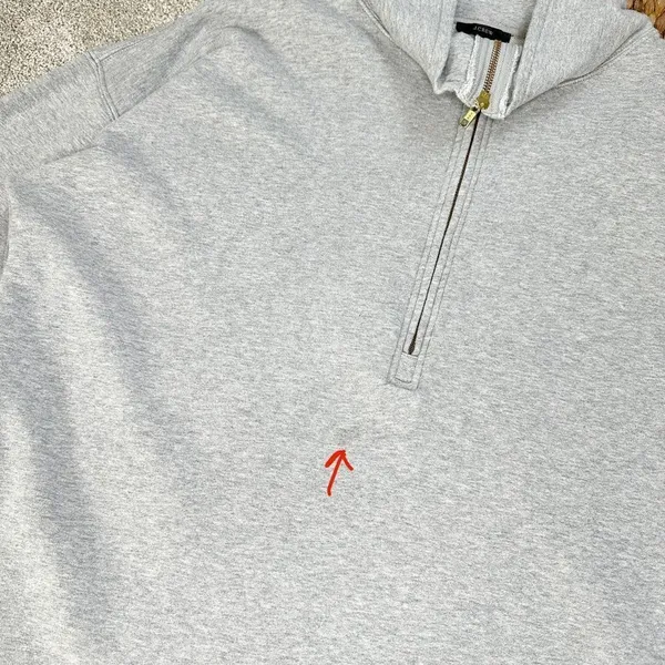 J.Crew University Terry Long Half-Zip Tunic Sweatshirt Heather Grey Cozy Chic - Image 17