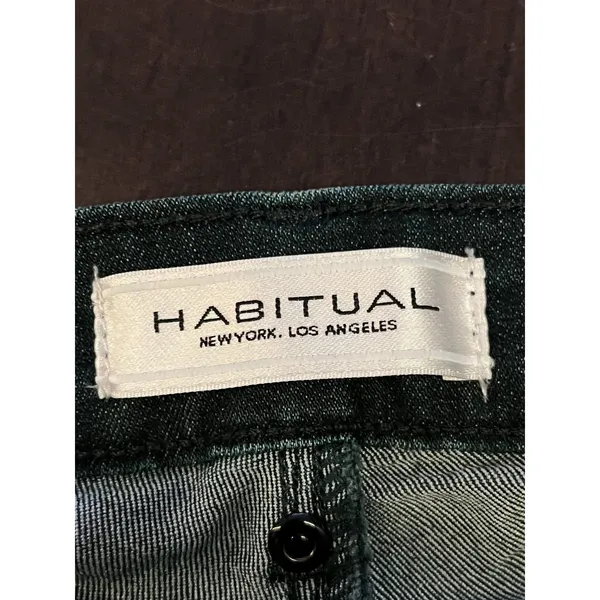 Habitual Jeans Womens 27 Dark Wash Bootcut Raw Hem Made In USA Stretch Denim - Image 7