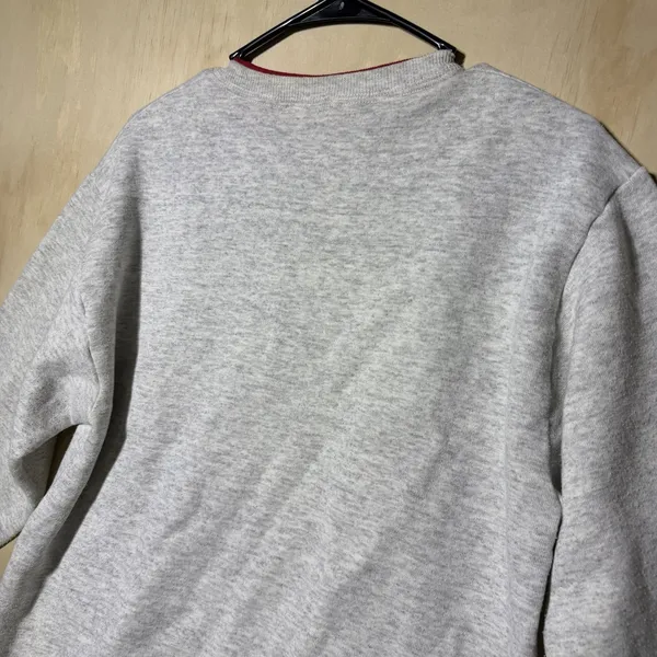 Vintage Jerzees Women Large 42-44 Gray Floral Embroidered Crewneck Sweatshirt - Image 9