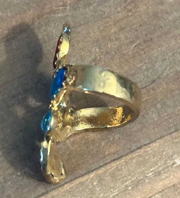 Vintage multicolor gemstone ring Gold - Image 5