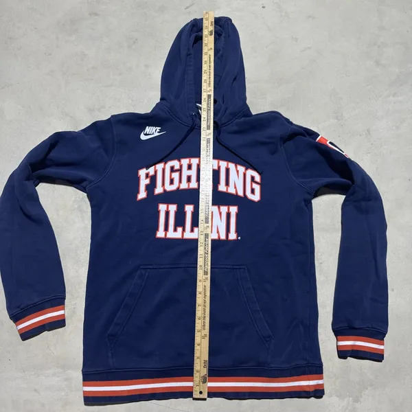Nike Illinois Fighting Illini Hoodie SZ Medium Logo Swoosh U Of I Blue Orange - Image 4