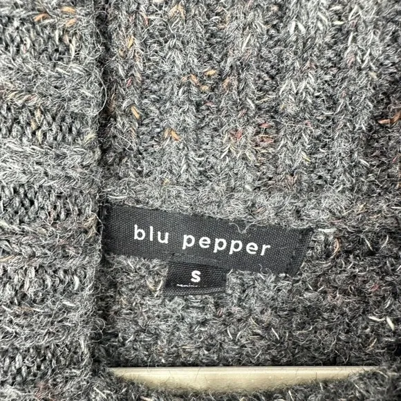 Blu Pepper Gray Knit Mockneck Sweater Women's‎ Small Casual Winter Chunky Knit - Image 6
