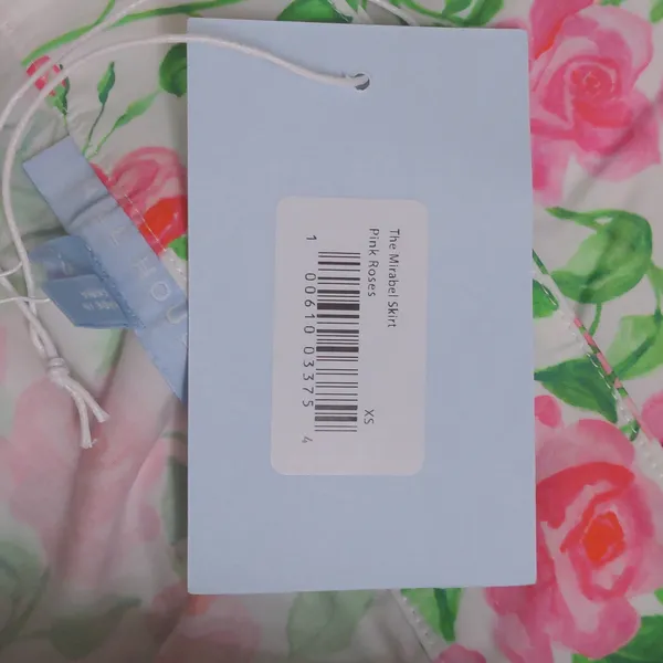 Hill House The Mirabel Skirt Pink Roses Wrap Midi Cotton XS New - Image 10