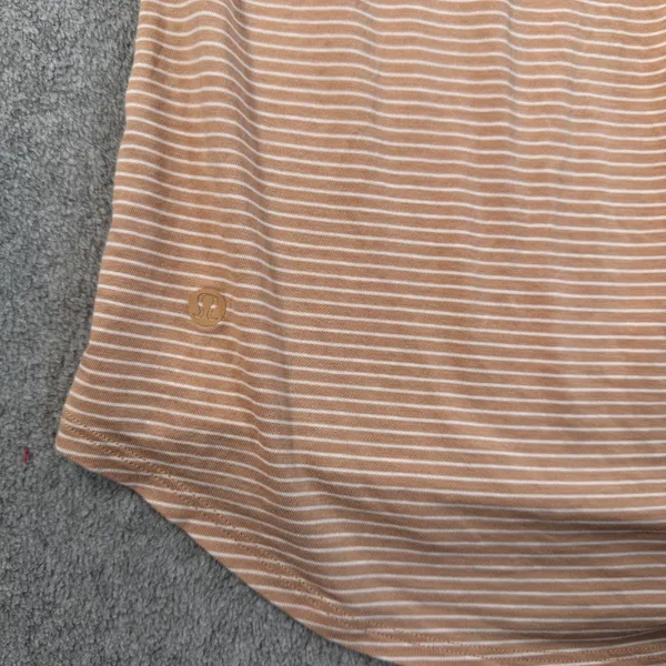 Lululemon Racerback Tank Top Women's Small Brown/White Active Gym No Size Tag - Image 4