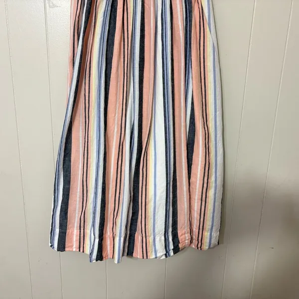 Free People Lilah Stripe Midi Dress Strapless Button Front Cotton Size S - Image 3