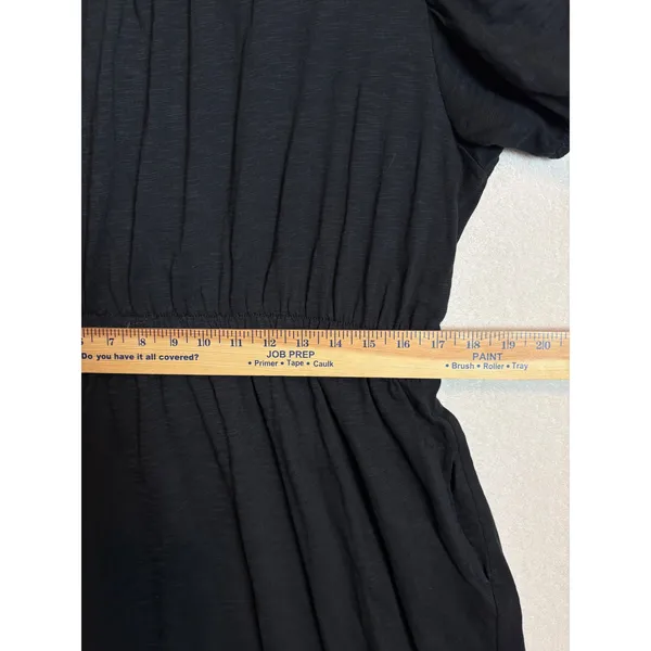 Daily Practice by Anthropologie Black Puff Sleeve Mini Dress 100% cotton Size L - Image 6
