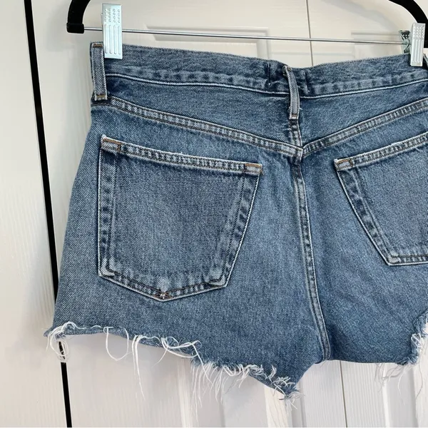 Agolde Parker Vintage Cut Off Jean Shorts Sz 27 Button Fly Medium Wash - Image 8