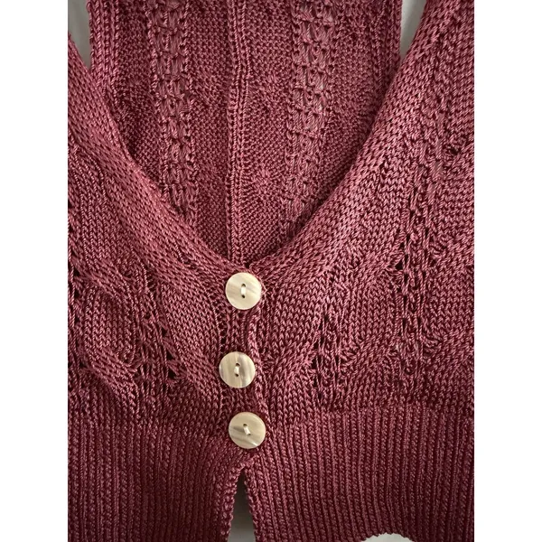 Free‎ People "The Vest Of Us" Marsala Women's Size X-Small - Image 11