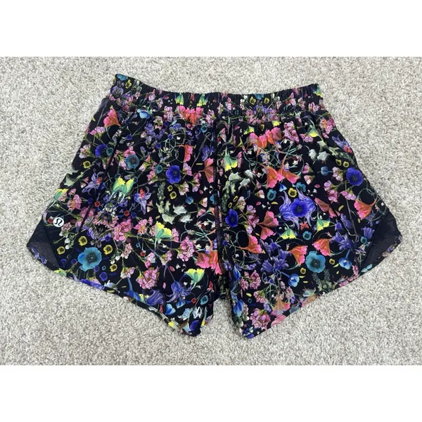 Lululemon Hotty Hot Reflective Shorts Flowerscope Colorful Floral Running Sz 6 - Image 5