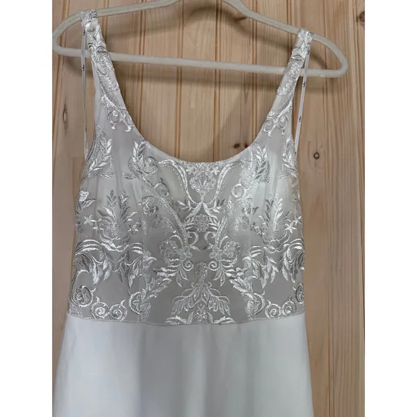 NWT Lulus Positively Romantic White Sheer Mesh Embroidered Maxi Dress Bridal S - Image 7