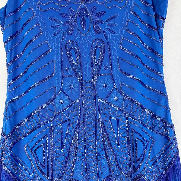 Babeyond Beaded Embroidered Fringed Flapper Dress Size 3XL US 2X Sequins Gatsby - Image 6