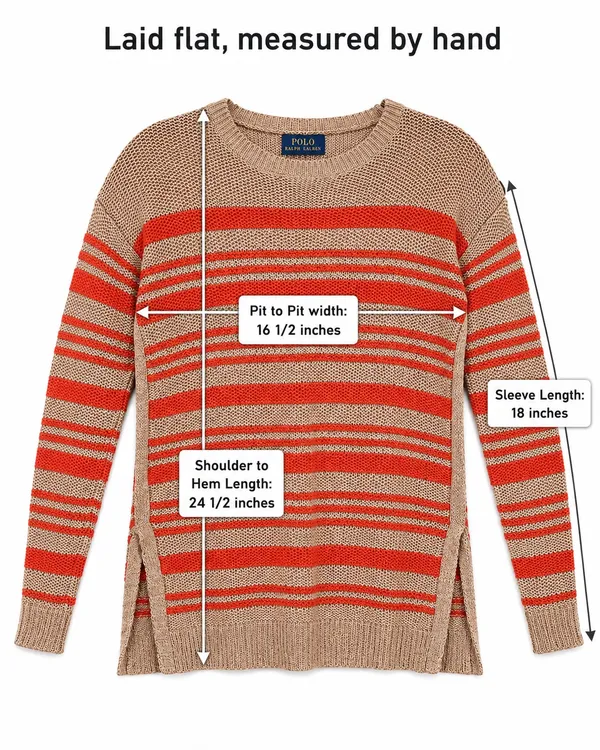 854 Polo Ralph Lauren XS Coastal Preppy Striped Knit Sweater - Image 10
