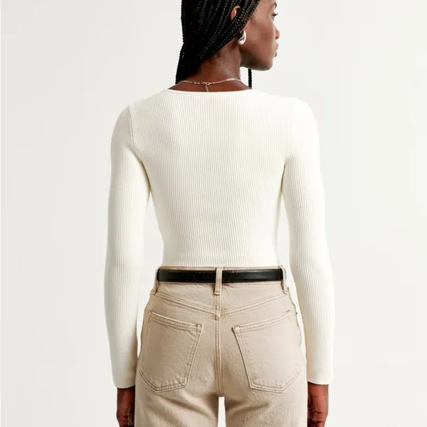 Abercrombie Long-Sleeve Ottoman Squareneck Top - Image 7