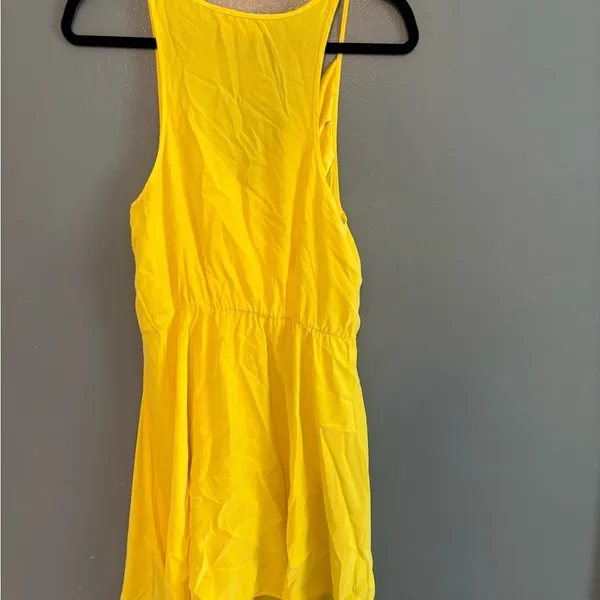 Amanda Uprichard Yellow Silk Mini Dress - Image 3