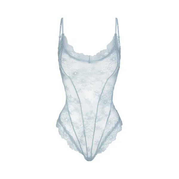 Skims Skims Ultra Fine Lace Teddy in Denim Small New without tags - Image 4