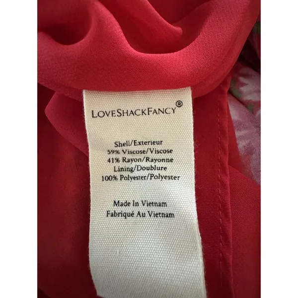LoveShackFancy Mambo Red Mini Skirt XS NWT Lined Coquette Feminine MSRP $345 - Image 5