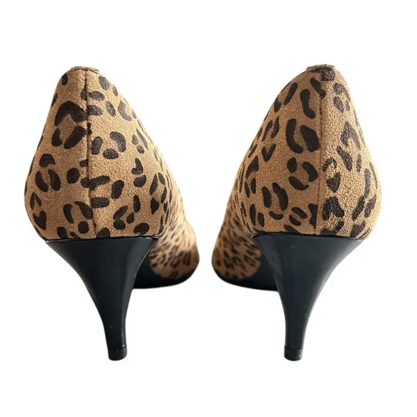 Elie Tahari Peep Toe Heels Pumps Leopard‎ Animal Print Suede High Heel - Image 5