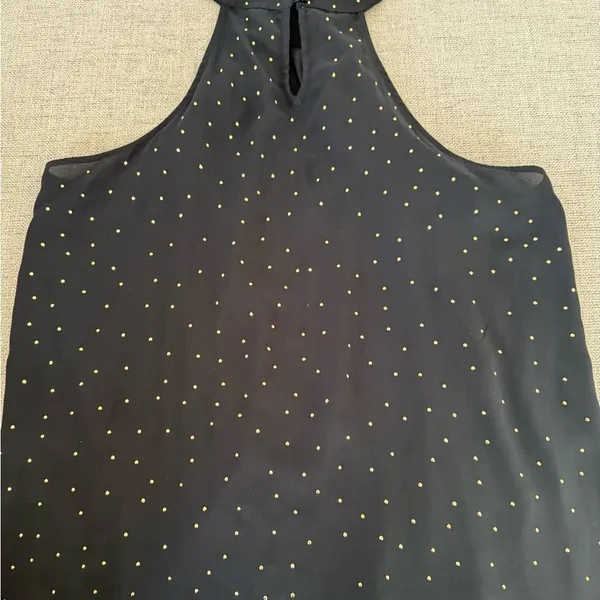 Inc back and gold stud halter cross neck top L Black Size L - Image 7