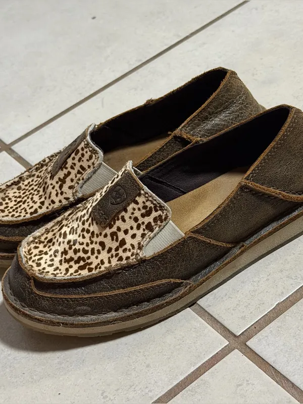 Ariat Women Western Brown Cruiser Slip-On Loafers Leather Cheetah Print Hair 5.5 - Image 3