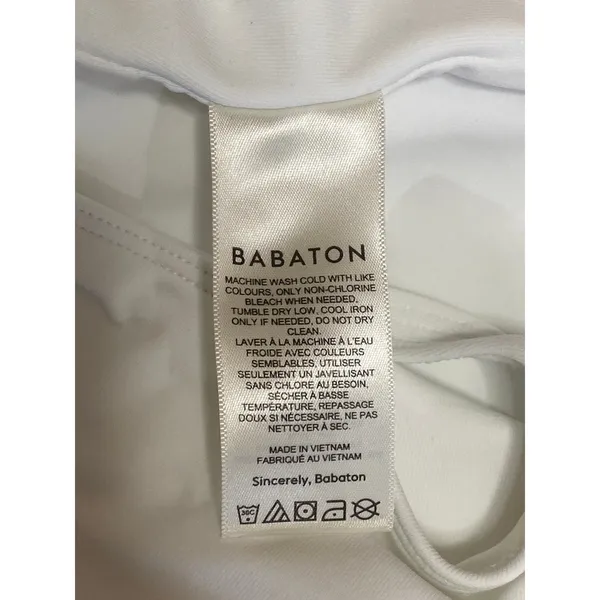 Aritzia Babaton Contour Women's White Long Sleeve Tee T-shirt Bodysuit Top Sz L - Image 4