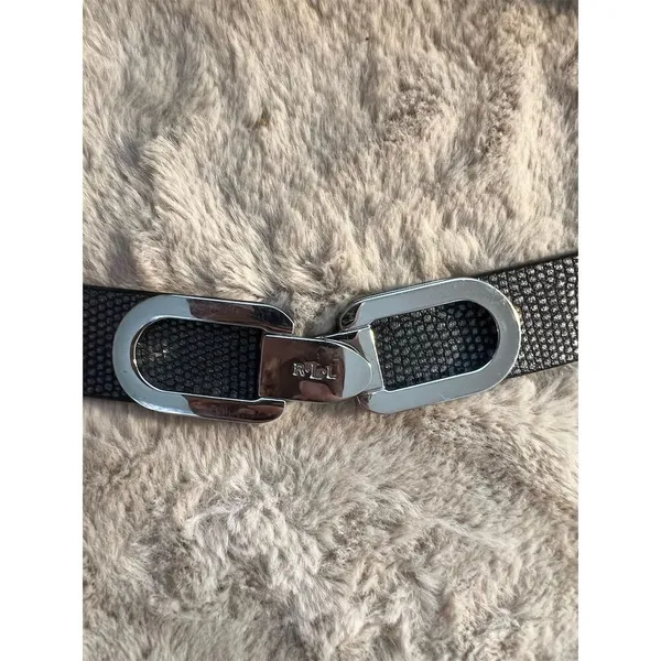 Lauren Ralph Lauren Women's Black Stretch Belt with Silver Clasp - Image 3
