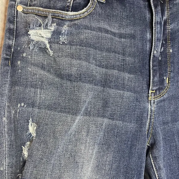 Judy Blue Ripped Boyfriend Jeans in Dark Blue - Image 5