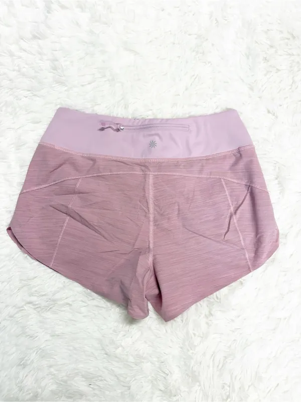 Athleta Run With It Textured 3.5” Running Shorts Pink Size XS Lined - Image 3