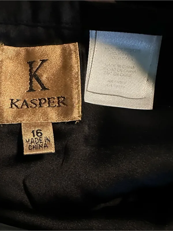 Kasper Black asymmetric skirt with overlays. - Image 4