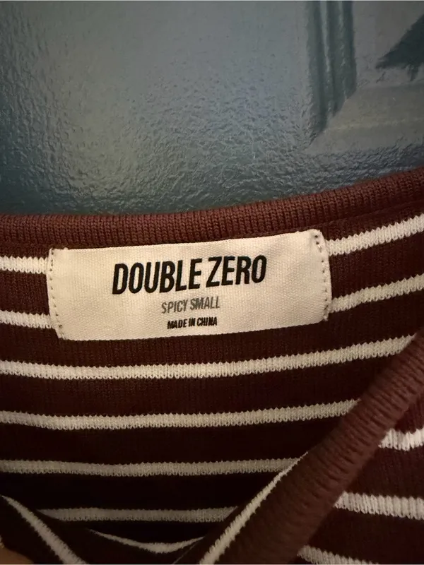 Double Zero Chocolate Brown & White Striped Ribbed Midi Tank Dress – Small NWT - Image 5