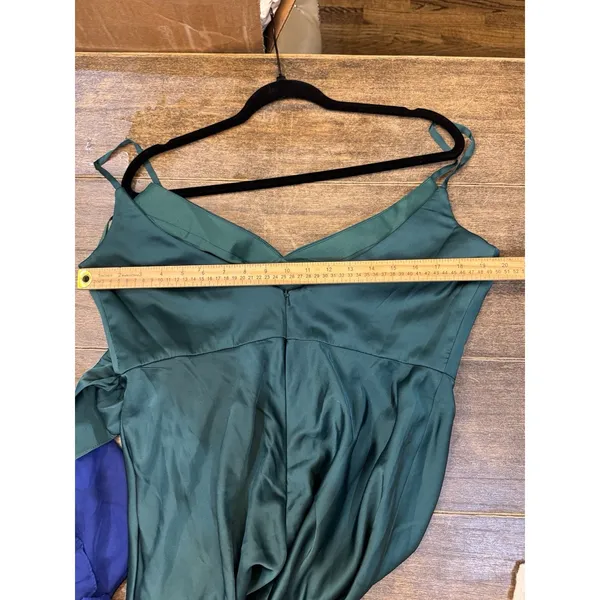 MAC DUGGAL FRG Green Satin Ruffled Asymmetrical Gown #67815 Size 12 - Image 7