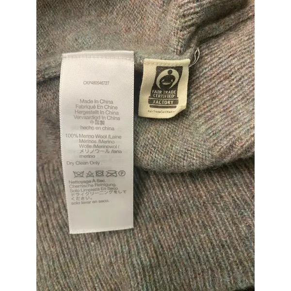 Madewell Vneck Gray Long Sleeve 100% Merino Wool Size‎ Small Fair Trade Factory - Image 6