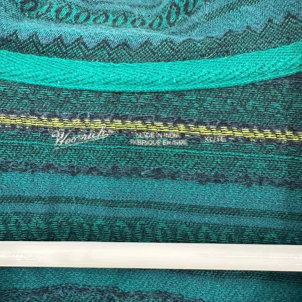 Woolrich Size XL Long Sleeve Quarter Zip Knit Pullover Blue Striped‎ Outdoor - Image 4