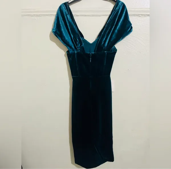 Miss Circle Velvet Corset Drees in Teal Blue Size XS - Image 4