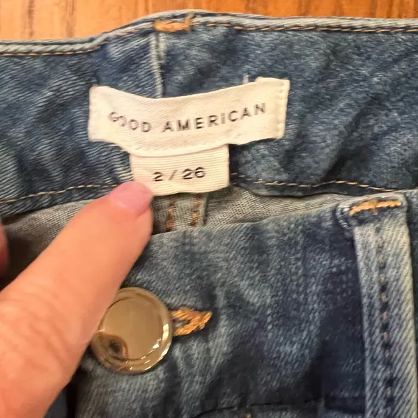 Good American Good Waist Crop Raw Edge Skinny Jeans in Blue331 Size‎ 2 = Size 26 - Image 7