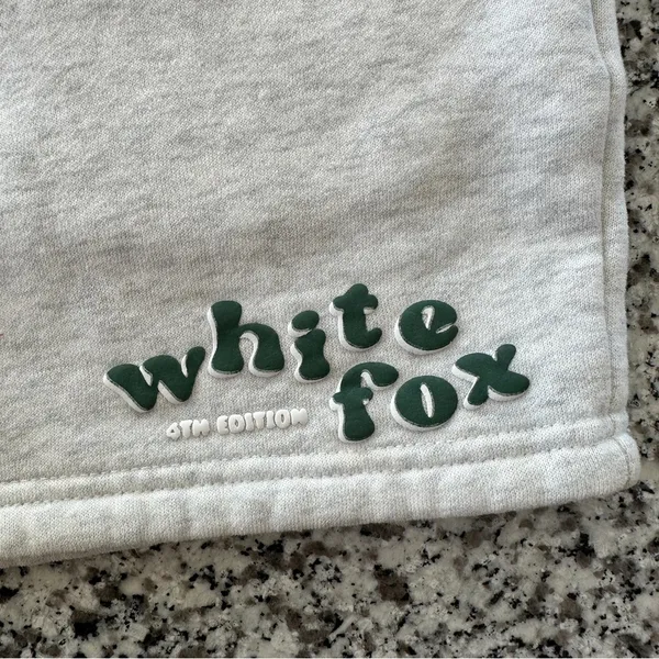 WHITE FOX Limited Edition 4th Edition Lounge Sweat Shorts in Smoke Grey Sz. M - Image 8