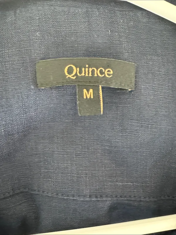 Quince 100% European Linen Short Sleeve Shirt in Deep Navy Size: M - Image 2