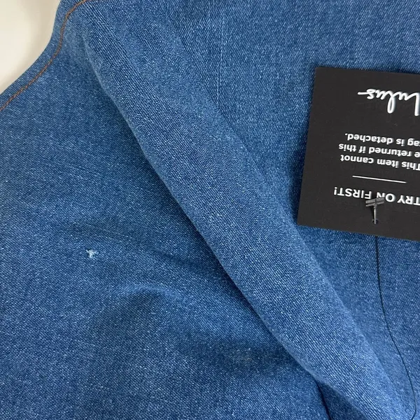 Lulus Considered Charisma Blue Chambray Bustier Mini Dress Cute A Line Small NWT - Image 12