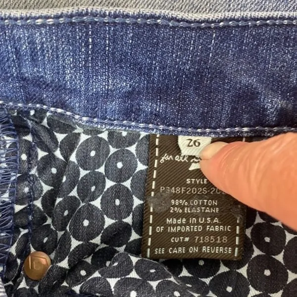 7 For All Mankind Blue Cropped Dojo Low Rise Jeans 26 - Image 5