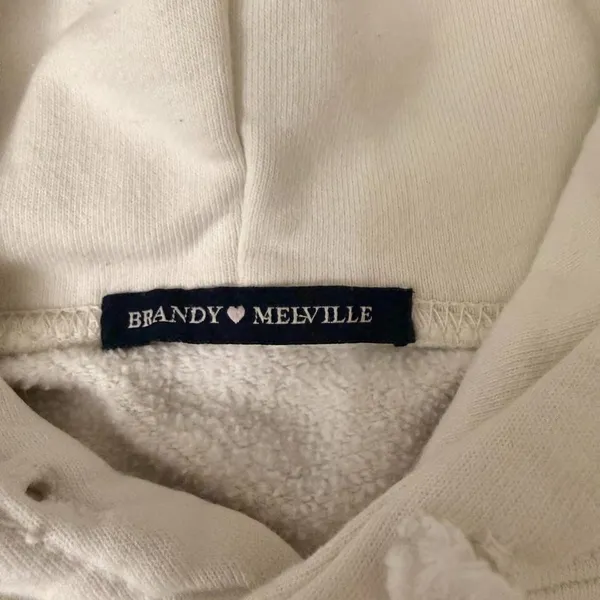 Brandy melville white hoodie with - Image 2