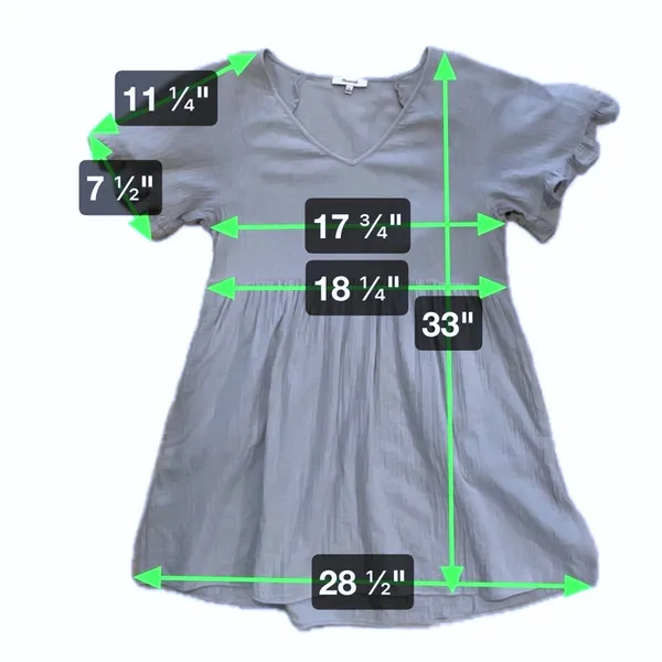Madewell Babydoll Dress Light Blue‎ Gauze Ruffle Sleeve Pockets Women Medium - Image 5