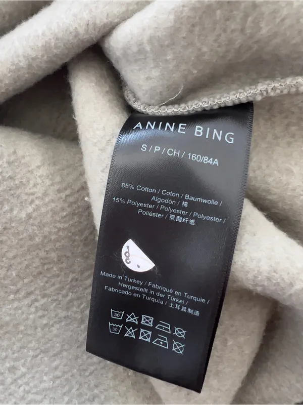Anine Bing Tyler Logo Sweatshirt in Storm Grey NWT - Image 6